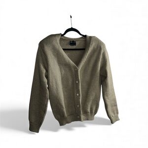 ASOS DESIGN Mocha Knitted V-Neck Cardigan with Shoulder Pads - Size S US 4-6